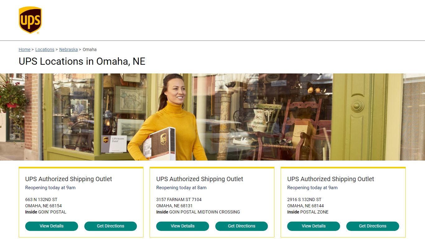 UPS Locations in OMAHA, NE